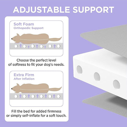 Lesure Inflatable Waterproof Dog Bed for XL Dog Bed 3 Inch