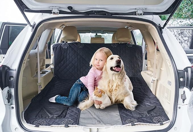 Back Seat Extender for Dogs，Hard Bottom Dog Car