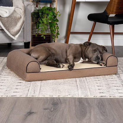 Furhaven Orthopedic Dog Bed for Large/Medium Dogs w/ Removable Bolsters & Washable Cover 55 lbs