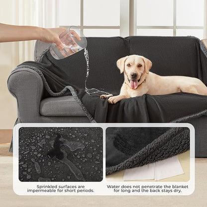 Luciphia Waterproof Blanket for Large Dogs Liquid Proof Large（65" x 57"）