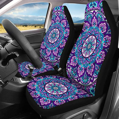 CLOHOMIN Mandala Lotus Car Front Seat Covers Seat
