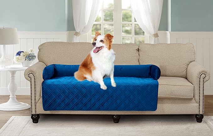 Brilliant Sunshine Premium Blue Silky Velvet Pet Sofa Bed