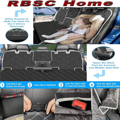 RBSC Home Dog Car Back Seat Cover Waterproof Heavy Duty and Nonslip Car Backseat Cover for Cars