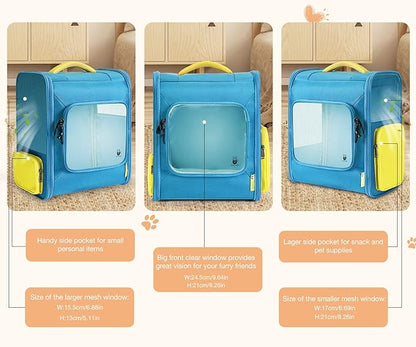 Cat Backpack Breathable Pet Carrier for Cats and Small Dogs, Light Sky Blue