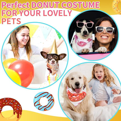 100 Pcs Donut Dog Bandanas Bulk Pet Bandanas