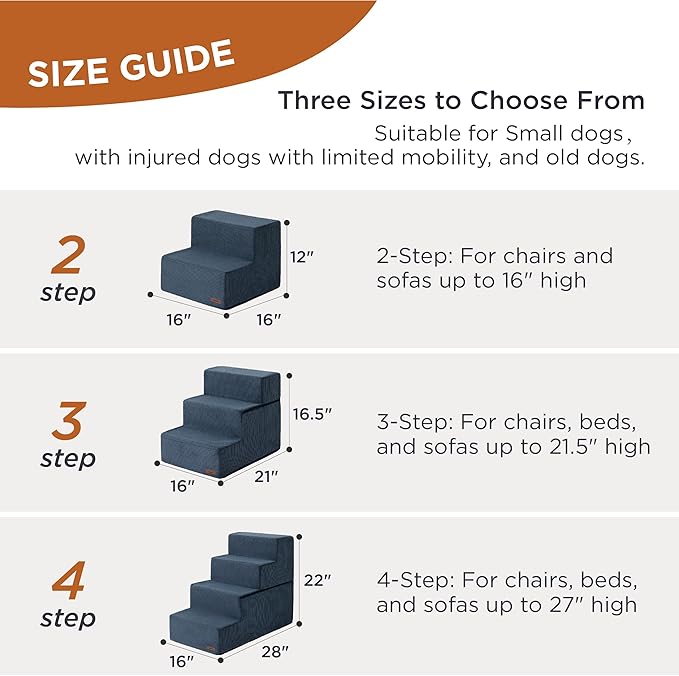Lesure Dog Stairs for High Beds 3-Steps Dog