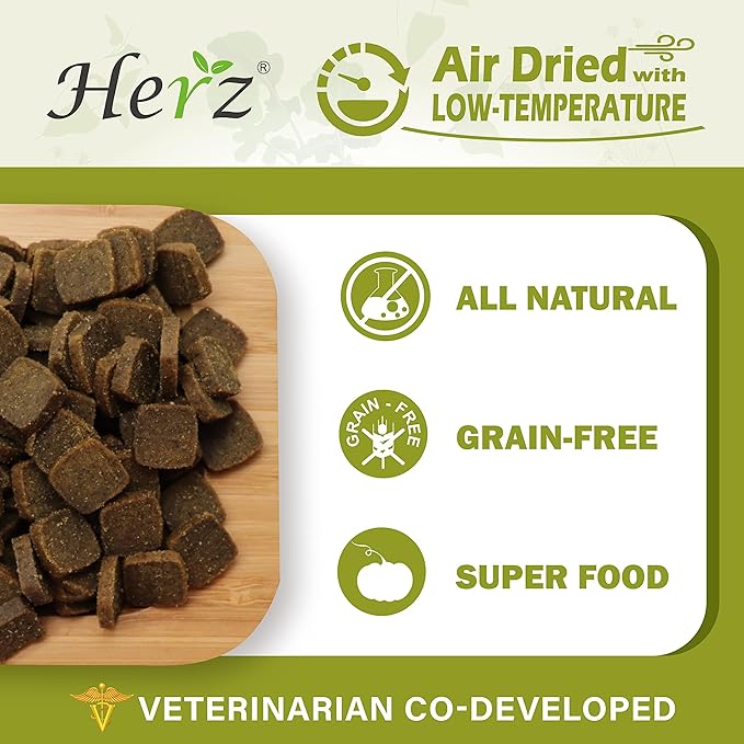 Herz Air-Dried Dog Food – Pack of 3 – Australian Lamb Recipe, Single Pure-Meat, Grain Free, All Natural, High Protein, Limited Ingredients 3.5 oz