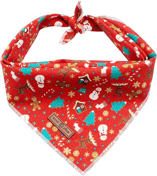 Lionet Paws Christmas Dog Bandana Washable Cotton Handkerchief