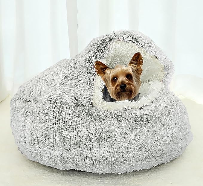 Dog Cave Bed for Small Dogs Cats Pets (20" D,