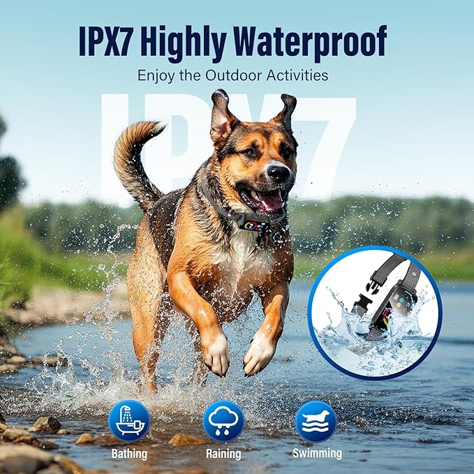 Bark Collar for Large Medium Dogs Smart Ultrasonic 7 Sensitivity