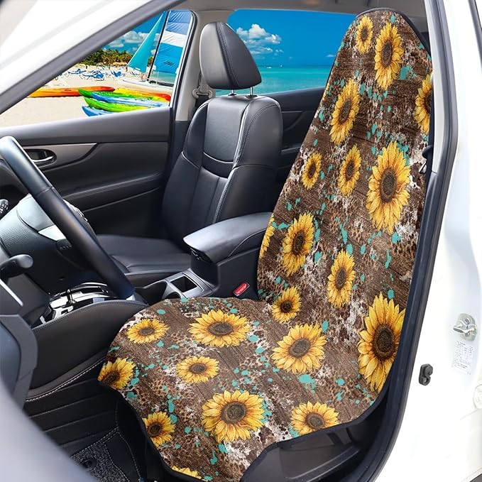 Yewattles Sunflowers Non-Slip Bucket Towel Seat Cover Waterproof
