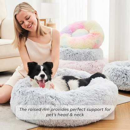 Calming Donut Dog Beds for Medium Size Dog and Large Size Dog 30")