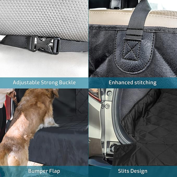 Veckle SUV Cargo Liner for Dogs Water Resistant Dog Trunk Cover with Side Flaps Nonslip Pet Cover
