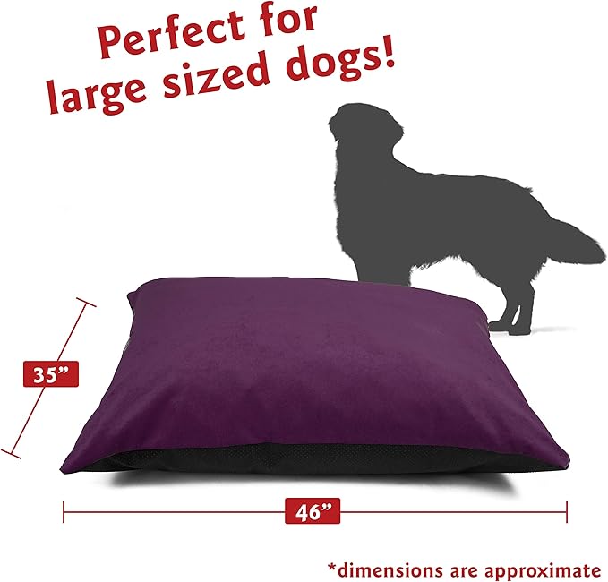 Majestic Pet Rectangle Large Dog Bed Washable – Non Slip Comfy Pet Bed – Dog Crate Bed Super Value Pillow Dog Bed – Dog Kennel Bed for Sleeping 46 x 35 Inch