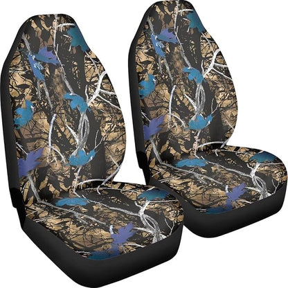 Blue Camo Hunting Seat Covers for Cars Front Seat