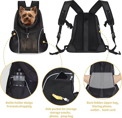 HAQPARAST Dog Travel Backpack with Safety Belt - Portable Pet Carrier for Hiking, Cycling, and Outdoor Adventures - Durable, Comfortable, Secure, Adjustable, Lightweight, for Small and Medium Dogs