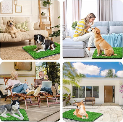 Dog Grass Mat with Pee Pad 32×23"