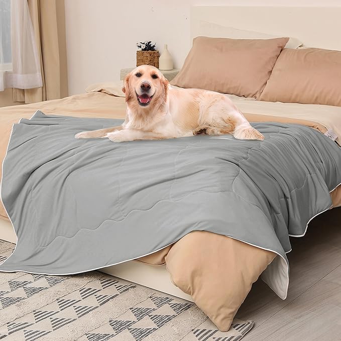 Kritter Planet Summer Cooling Blanket for Dogs, Soft Cooling Mat for Large Medium Dogs, Cooling Dog Bed Cover for Hot Weather, Washable, Grey, 50 x 60 inch