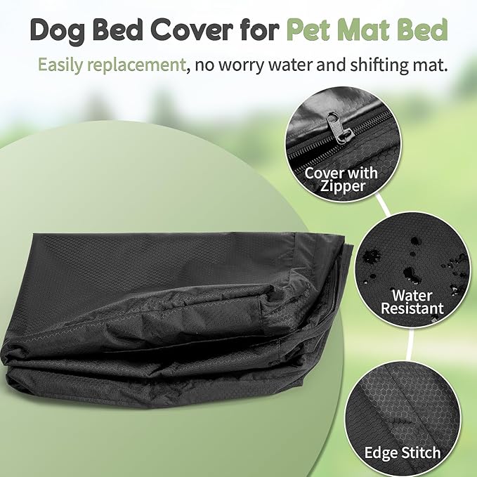 Dogs Bed Cover Waterproof Replacement Covers for Large Dogs Pet Bed Heavy Duty Washable Cover with Zipper-44"x32"x4"inch