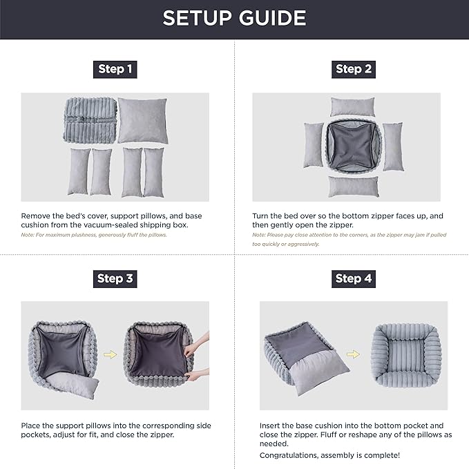 Bedsure Cute Dog Bed for Large Dogs 36x27x8inches, Blush