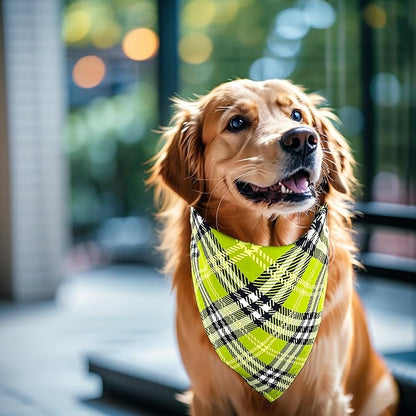 10PCS Large Dog Bandanas Plaid Large Breed XL for Extra Large Dog Big Bandanas Pack Kerchief Washable Triangle Bibs Head Scarves Scarfs Random Patterns for Boys and Girls Grooming Accessories