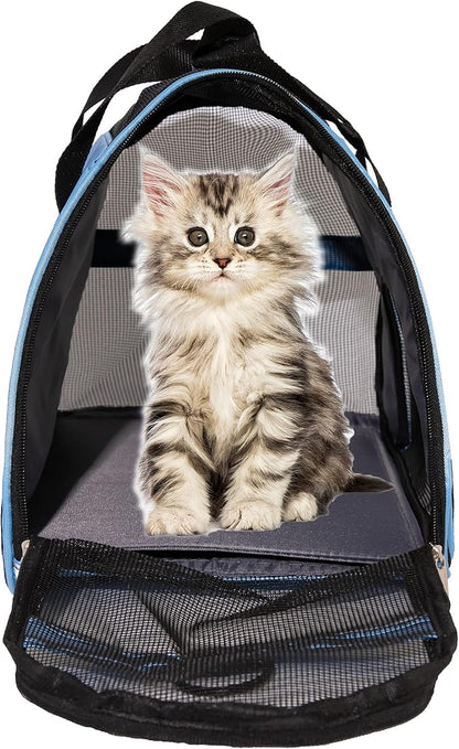 Pet Carrier Cat Cattier Soft-Sided Carriers for Cat Carriers Dog Carrier for Small Medium Cats Dogs Puppies Pet Carrier Airline Approved up to 15 Lbs Cat Dog Pet Travel Carrier (Medium, Blue)