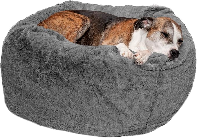 Furhaven Soft & Cozy Dog Bed for Large/Medium Dogs 55 lbs 23.6"L x 23.6"W x 23.6"Th