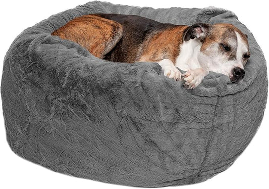 Furhaven Soft & Cozy Dog Bed for Large/Medium Dogs 55 lbs 23.6"L x 23.6"W x 23.6"Th