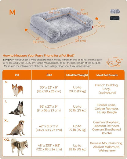 Feandrea Dog Bed 30 x 23 x 9 Inches, UPGW231G01