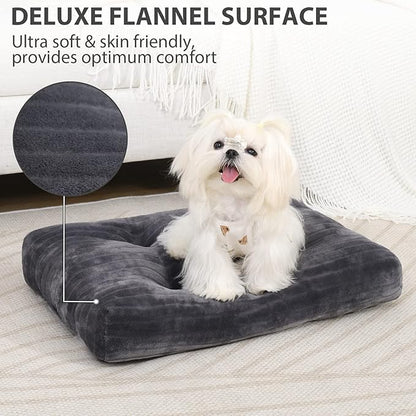Dog Crate Bed Washable Dog Beds for Extra Small Dogs Deluxe Thick Flannel Fluffy Comfy Kennel Pad Anti-Slip & Anti-Scratch Pet Sleeping Mat 21 x 12 Inch,