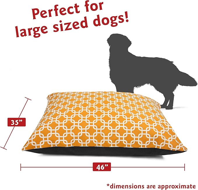 Majestic Pet Rectangle Large Dog Bed Washable – Non Slip Comfy Pet Bed – Dog Crate Bed Super Value Pillow Dog Bed – Dog Kennel Bed for Sleeping 46 x 35 Inch