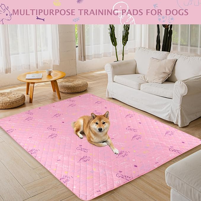 IEUUMLER Washable Pee Pads for Dogs 1 Pack EU007 (Pink 48"X48"-1pcs)