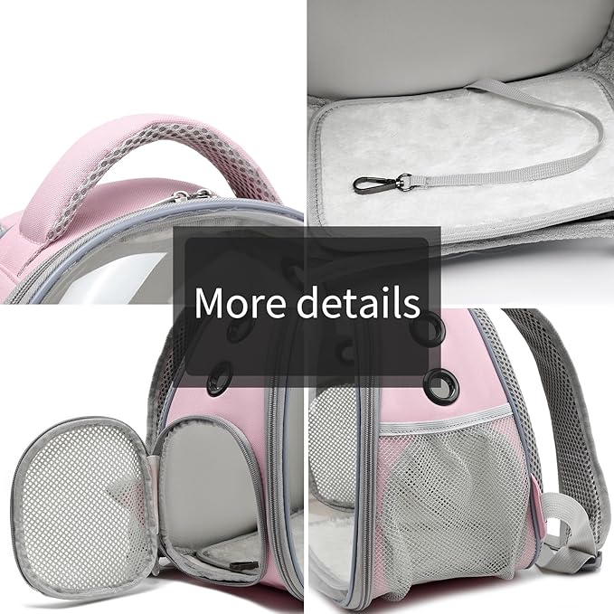 Portable Travel pet Backpack Carrier Hamster Bag Guinea Pig Bird small dog cat Backpack Turtle Carrier Rabbit Cage Rabbit Guinea Pig Squirrel Bearded Dragon Breathable Hangbag (pink)