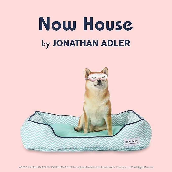Now House for Pets by Jonathan Adler Teal Chevron Cuddler Dog Bed (FF16409)