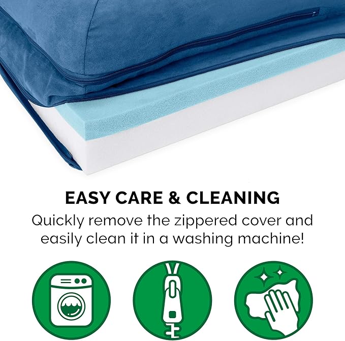 Furhaven Cooling Gel Dog Bed for Large Dogs w/ Removable Bolsters & Washable Cover 125 lbs