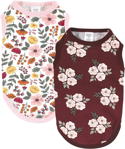 Luvable Friends Dog Pet Dog and Cats Cotton T-Shirts 2pk