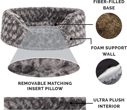 Furhaven Dog Bed for Small Dogs w/ Removable Washable Cover & Pillow Cushion Insert 12 lbs