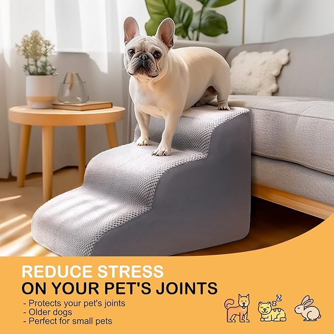 3 Tier Dog Ramp for Couch 15.7" High