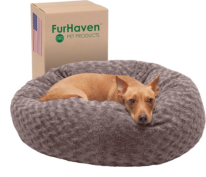 Furhaven 30" Round Donut Dog Bed for Medium/Small Dogs 45 lbs