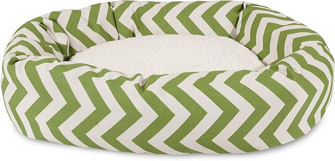 32 inch Sage Chevron Sherpa Bagel Dog Bed