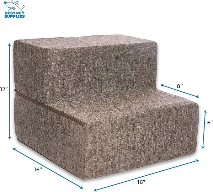 Best Pet Supplies Portable Foldable Foam Pet Stairs/Steps for Couch 2-Step (H: 12")