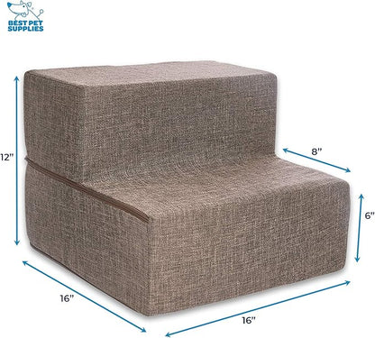 Best Pet Supplies Portable Foldable Foam Pet Stairs/Steps for Couch 2-Step (H: 12")