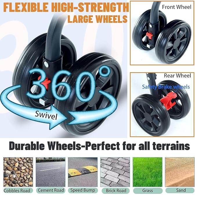 3-in-1 Pet Dog Stroller 55lbs, Dog