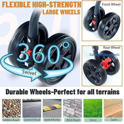 3-in-1 Pet Dog Stroller 55lbs, Dog