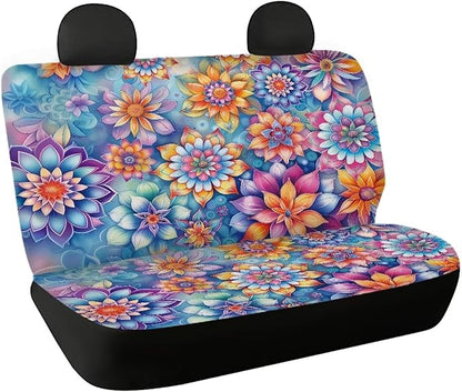 AFPANQZ Boho Flowers Cloth Back Seat Cover Non-Slip