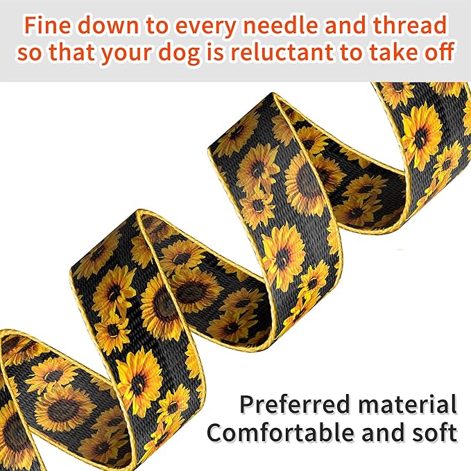 Cute Floral Dog Collar for Small Medium Large Dogs 1,L