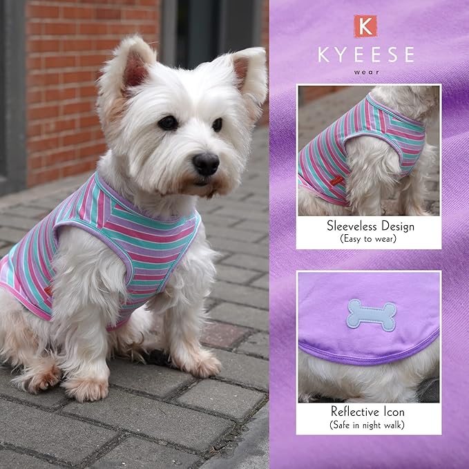 KYEESE 2 Pack Dog Shirts Striped Cotton Dog