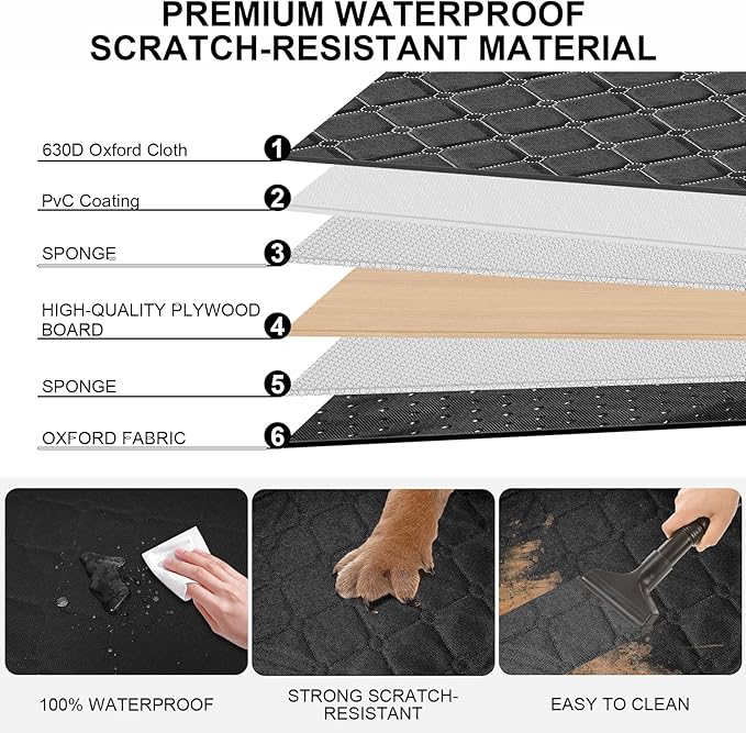 Upgrade Back Seat Extender for Dogs 400lbs, Anti-Scratch