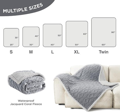 Bedsure Waterproof Dog Blankets for Medium Dogs 30"x40", Grey