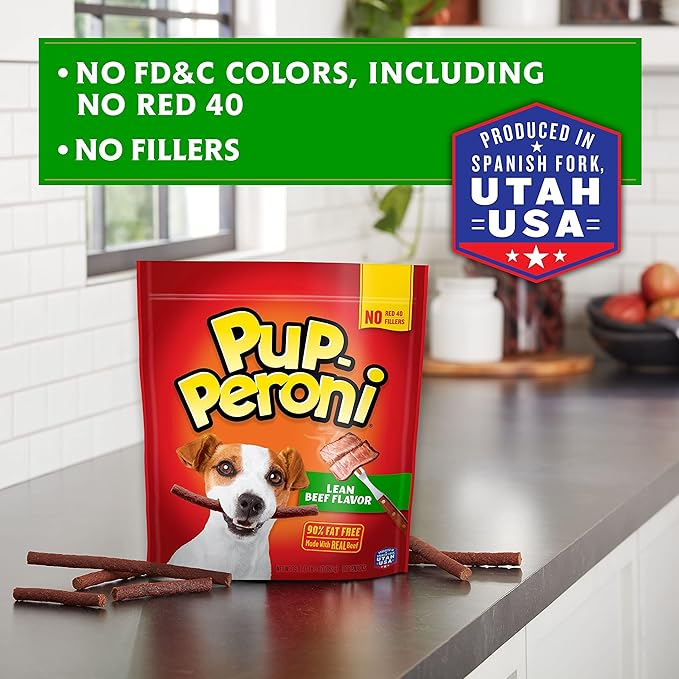 Pup-Peroni Dog Treats, Lean Beef Flavor, 38 Ounce, Made with Real Beef, 90% Fat Free